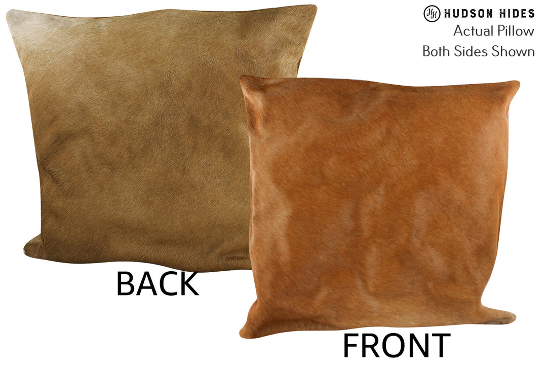 Solid Brown 20"x20" Brazilian Cowhide Pillow #87589 by Hudson Hides