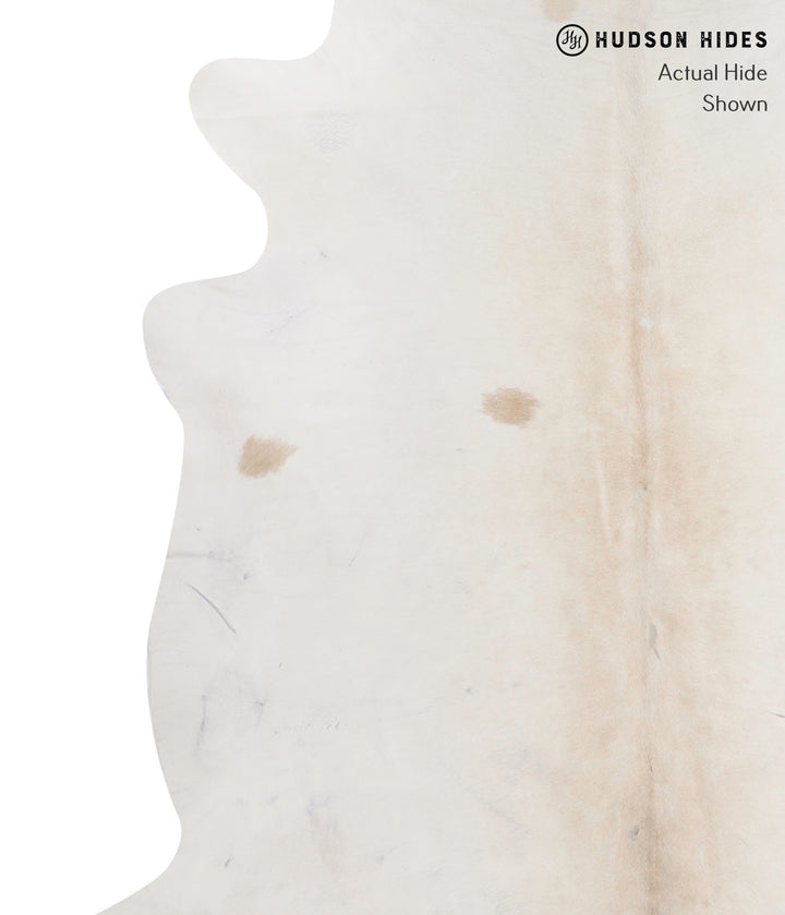 Ivory with Beige XX-Large Brazilian Cowhide Rug 7'6"H x 7'7"W #88157 by Hudson Hides