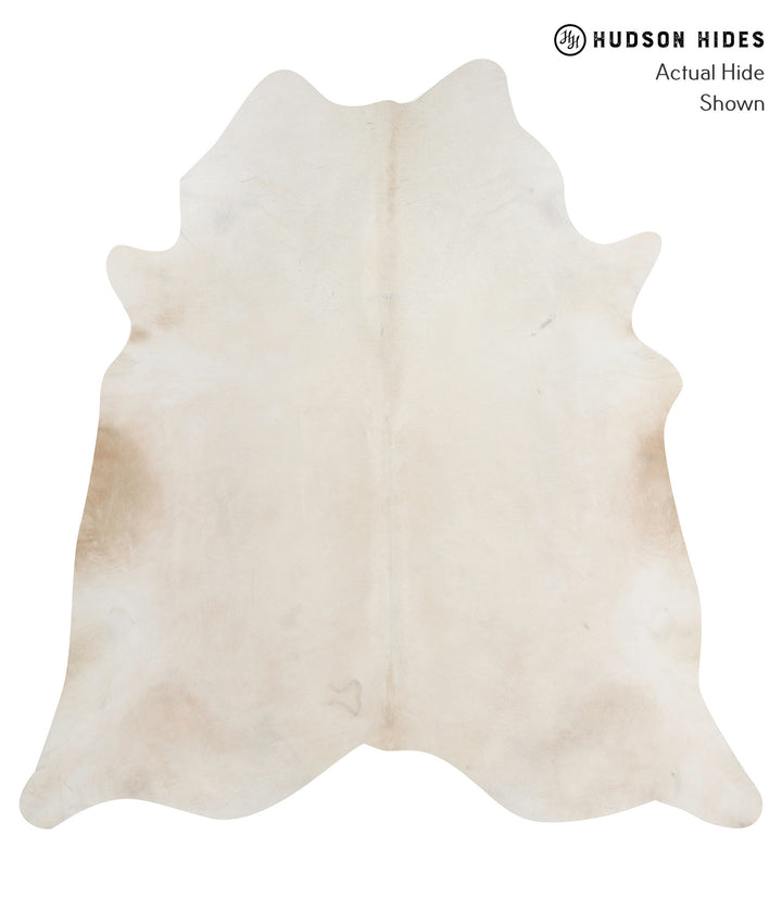 Ivory with Beige XX-Large Brazilian Cowhide Rug 7'8"H x 7'5"W #90239 by Hudson Hides