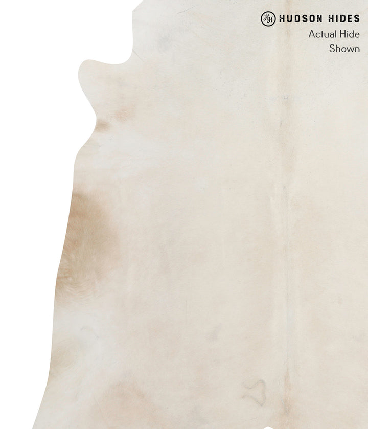 Ivory with Beige XX-Large Brazilian Cowhide Rug 7'8"H x 7'5"W #90239 by Hudson Hides