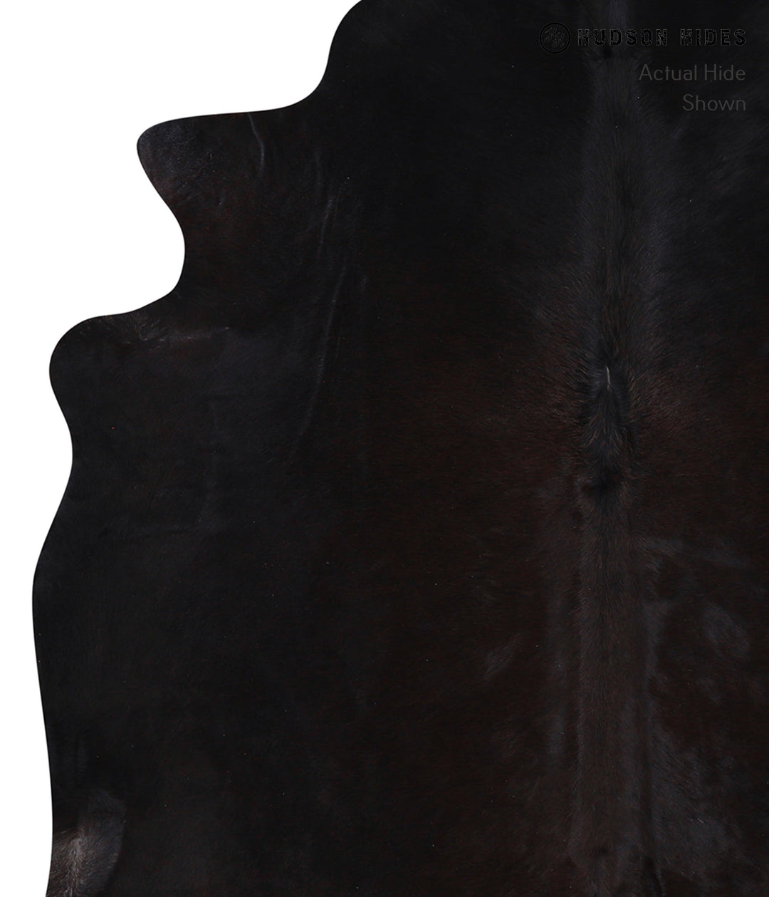 Solid Black X-Large Brazilian Cowhide Rug 6'7"H x 6'10"W #A3565 by Hud