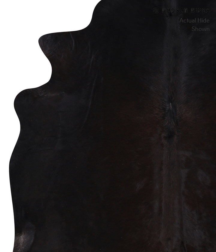 Solid Black X-Large Brazilian Cowhide Rug 6'7"H x 6'10"W #A3565 by Hudson Hides