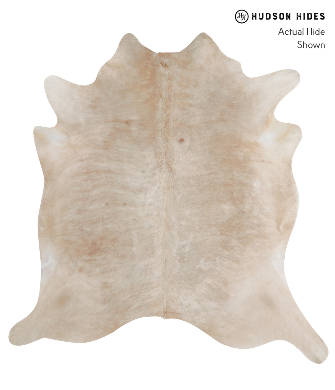 Beige XX-Large Brazilian Cowhide Rug 7'4"H x 7'1"W #A3645 by Hudson Hi
