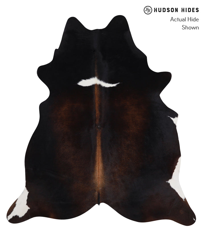 Chocolate and White X-Large Brazilian Cowhide Rug 6'10"H x 6'2"W #A3828 by Hudson Hides