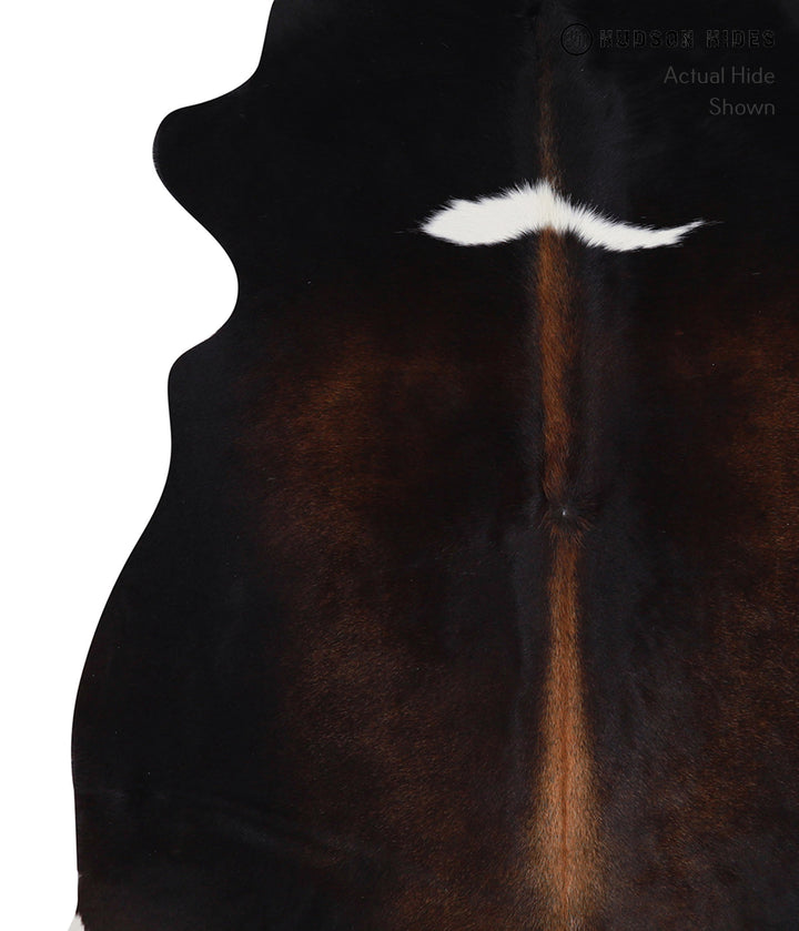 Chocolate and White X-Large Brazilian Cowhide Rug 6'10"H x 6'2"W #A3828 by Hudson Hides