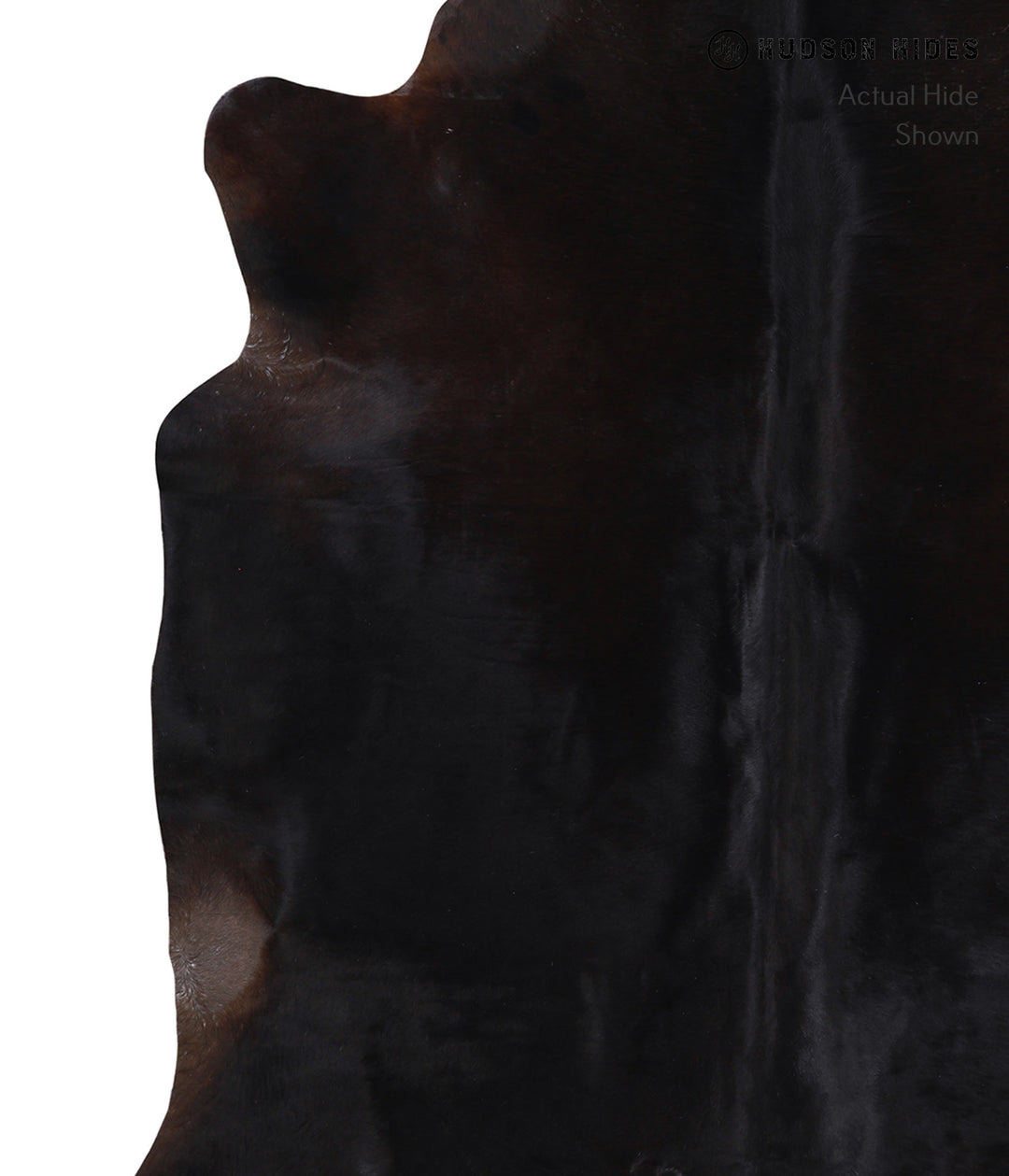 Solid Black X-Large Brazilian Cowhide Rug 6'11"H x 6'6"W #A3946 by Hud