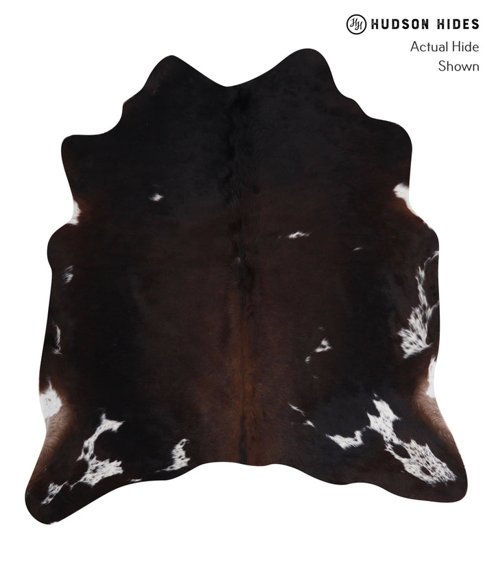Chocolate and White Large Brazilian Cowhide Rug 5'9"H x 5'4"W #A4061 by Hudson Hides