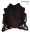 Chocolate and White Large Brazilian Cowhide Rug 5'9