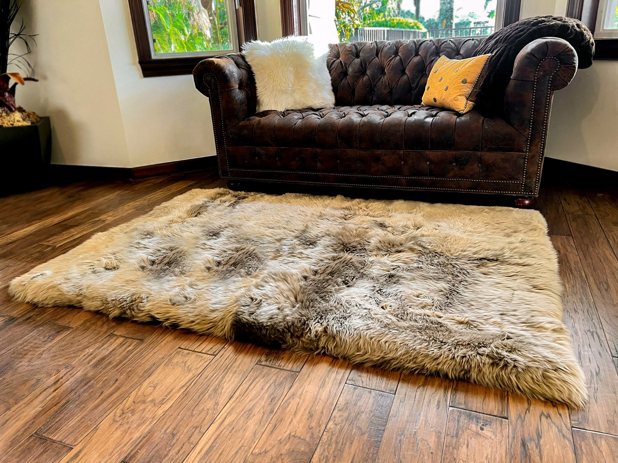 Taupe New Zealand Sheepskin Area Rug 4' x 6' by Hudson Hides