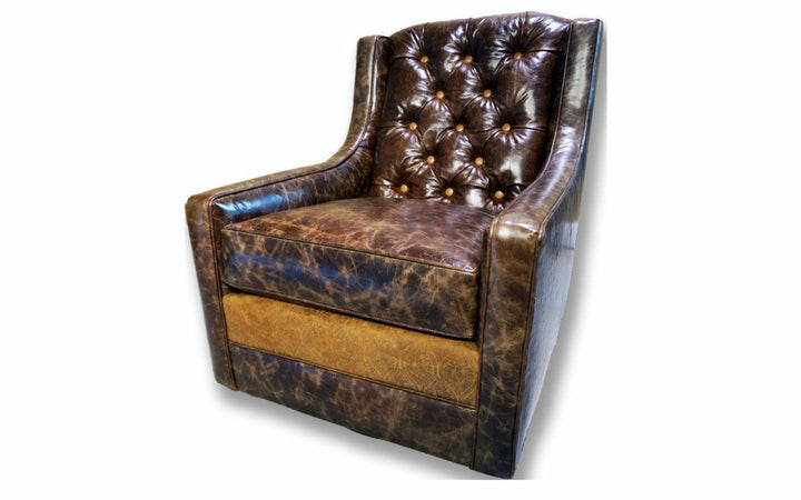 Medina tall back tufted swivel glider