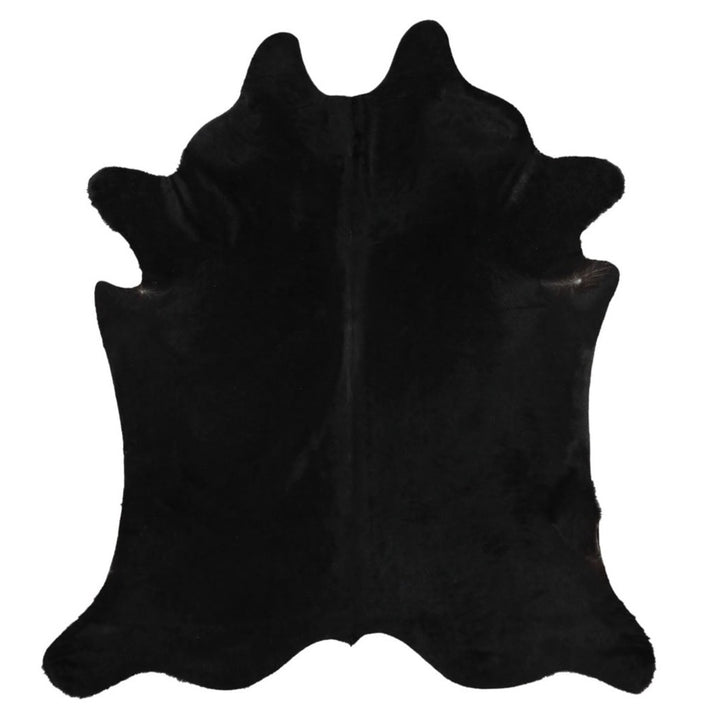 Solid Black Brazilian Cowhide Rug