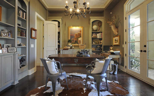 Brown and White Brazilian Cowhide Rug