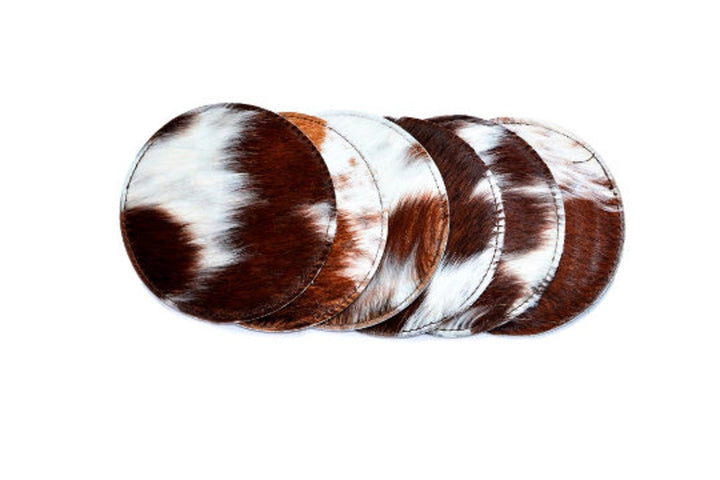 Cowhide Coasters - Brindle / Tricolor Assorted