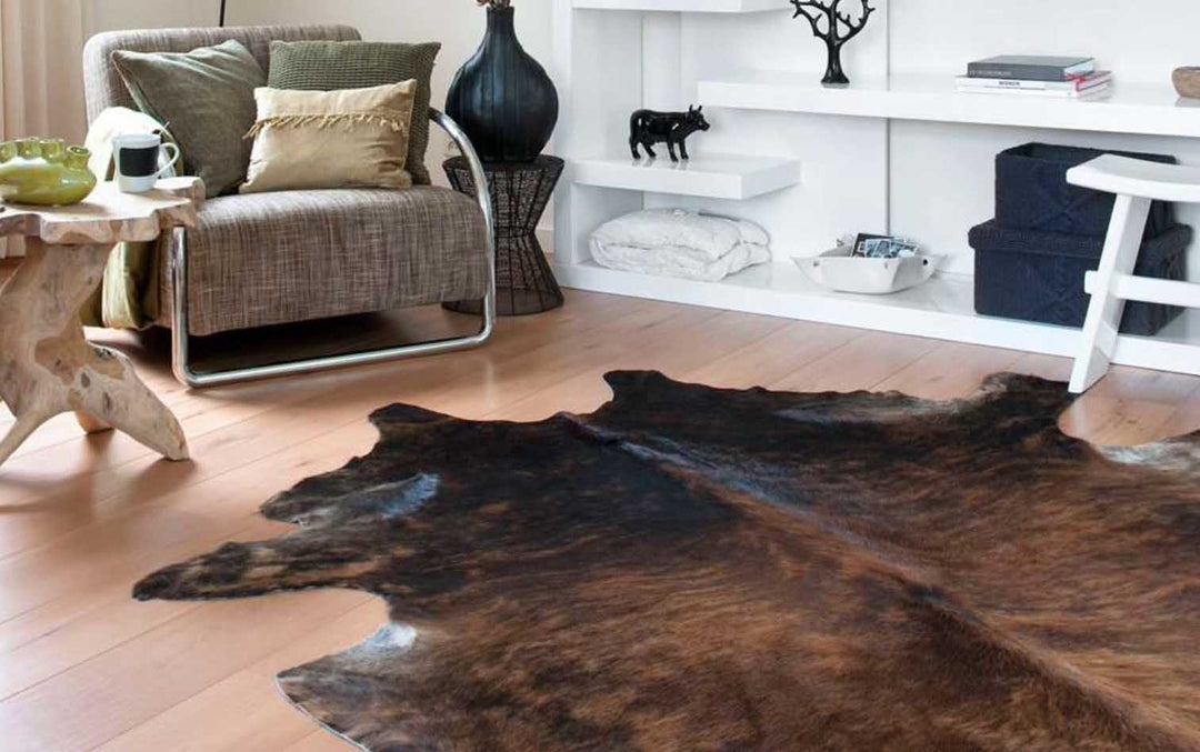 Dark Brindle Brazilian Cowhide Rug