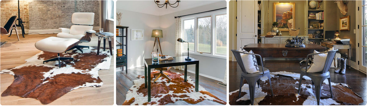 Brown and White Exotic Cowhide Rugs