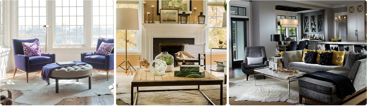 Ivory with Beige Cowhide Rugs
