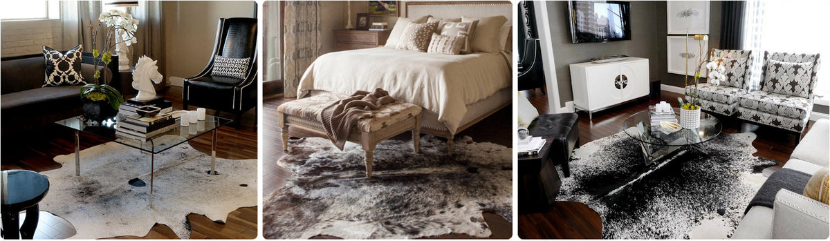 Salt & Pepper Black Cowhide Rugs