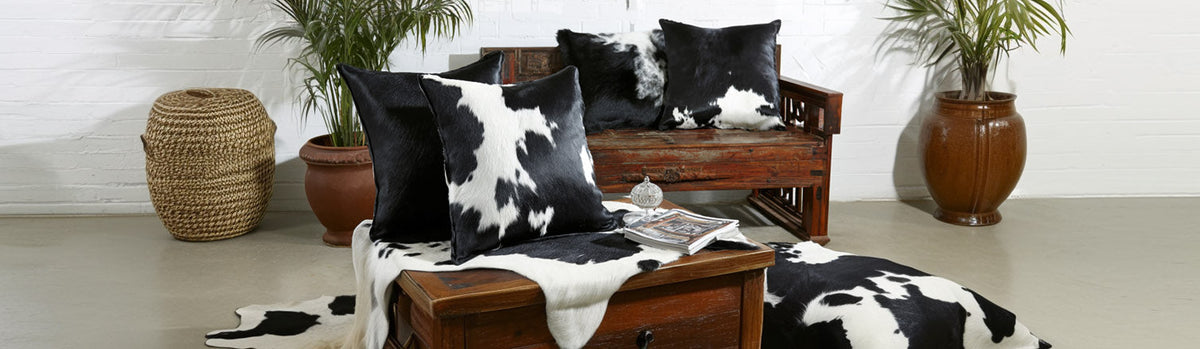 Black and White Cowhide Pillows