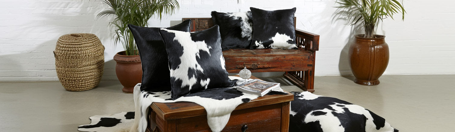 Black and White Cowhide Pillows
