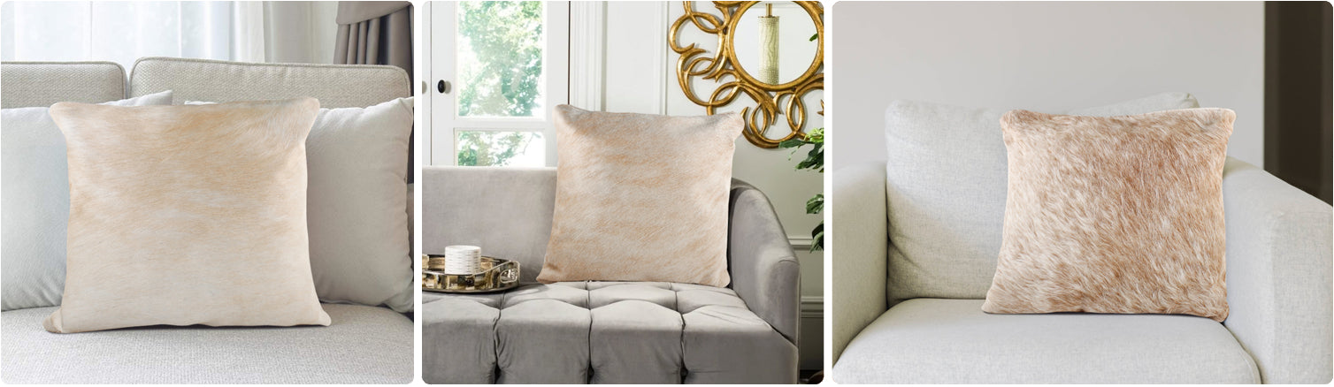Caramel Cowhide Pillows