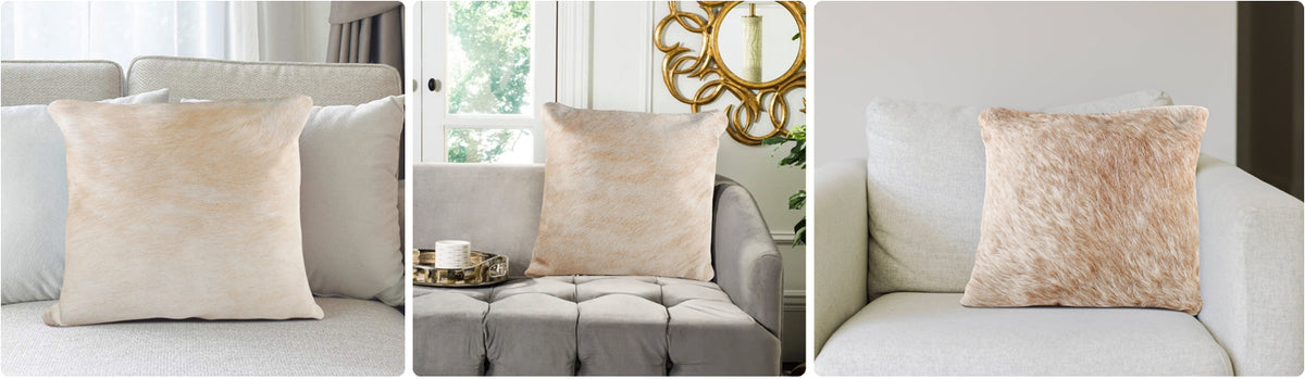 Caramel Cowhide Pillows