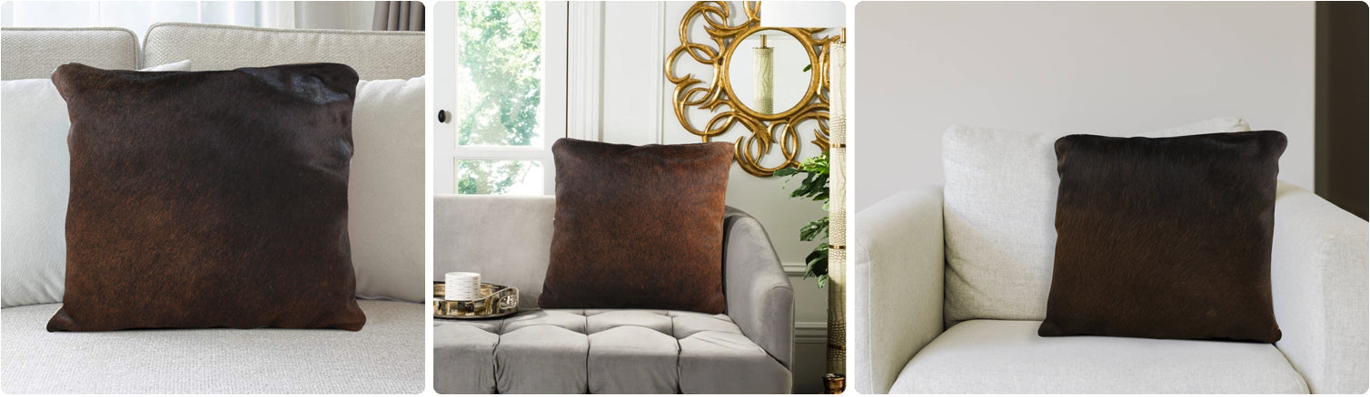 Chocolate Cowhide Pillows