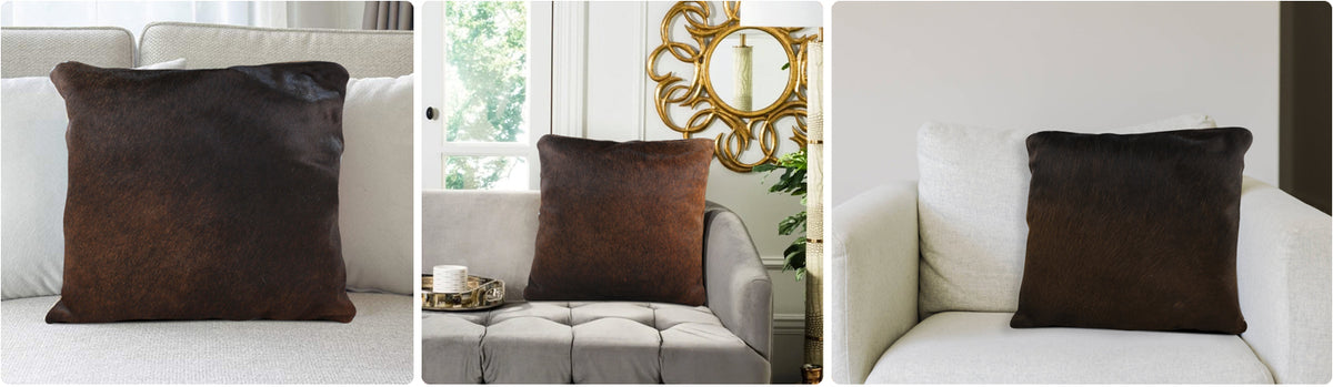 Chocolate Cowhide Pillows