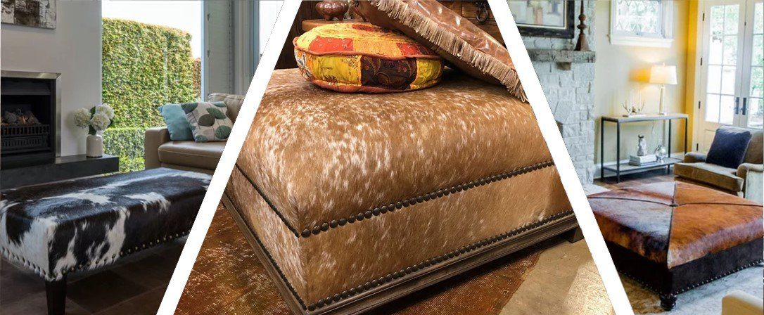 Custom Cowhide Ottomans & Furniture Items