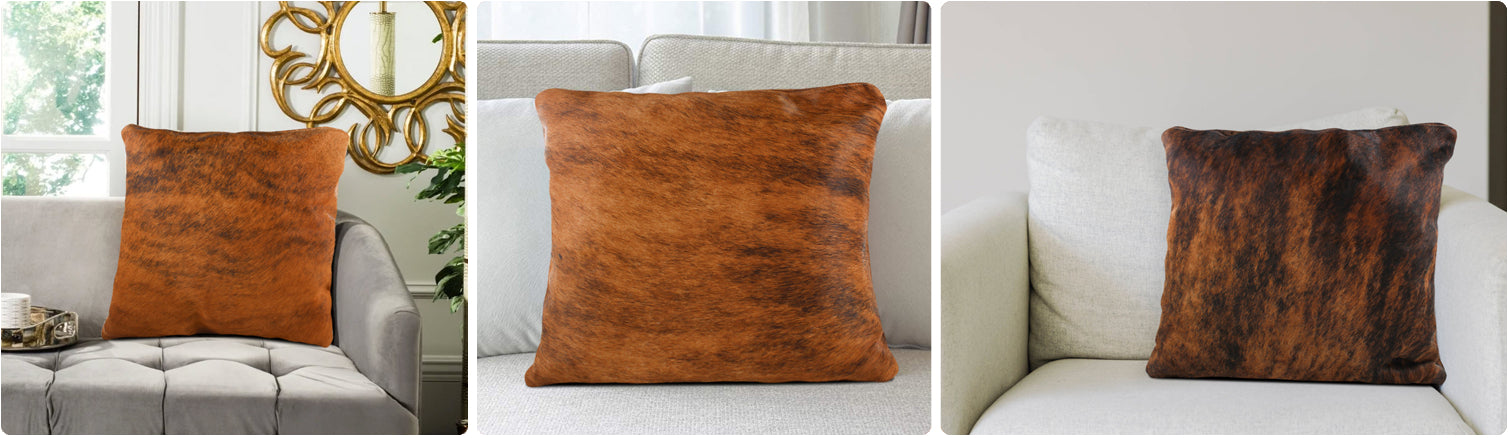 Medium Brindle Cowhide Pillows