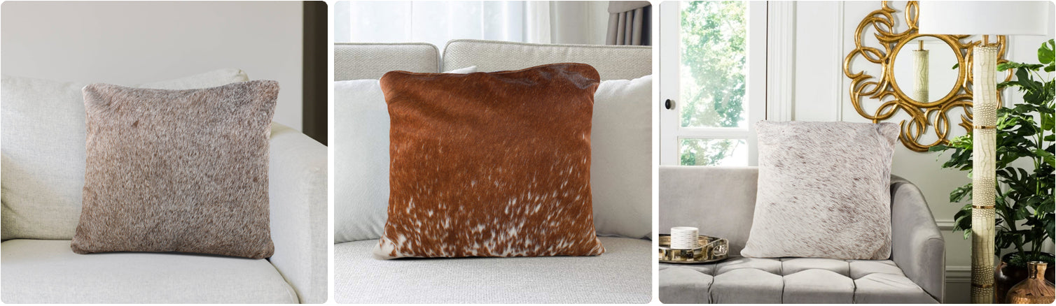 Speckled Brown Cowhide Pillows