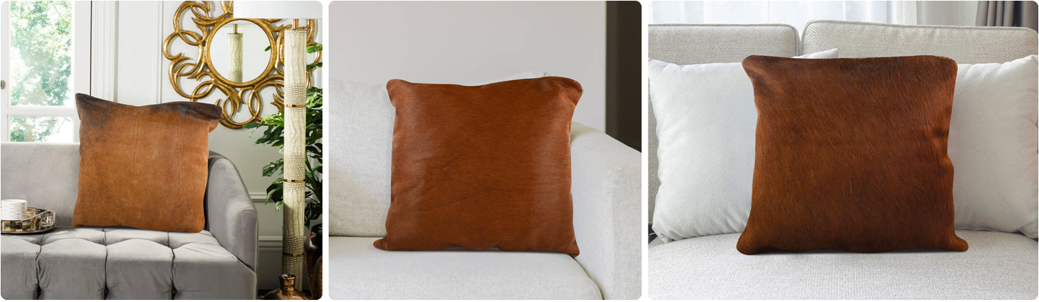 Cappuccino Cowhide Pillows