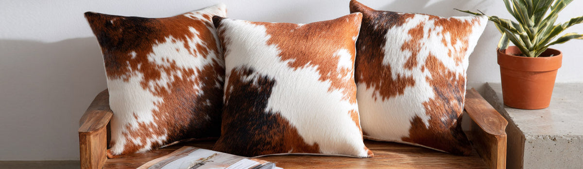 Tricolor Cowhide Pillows