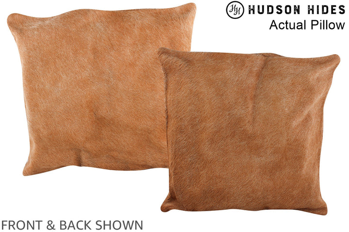 Solid Brown 16"x16" Brazilian Cowhide Pillow #A13365 by Hudson Hides