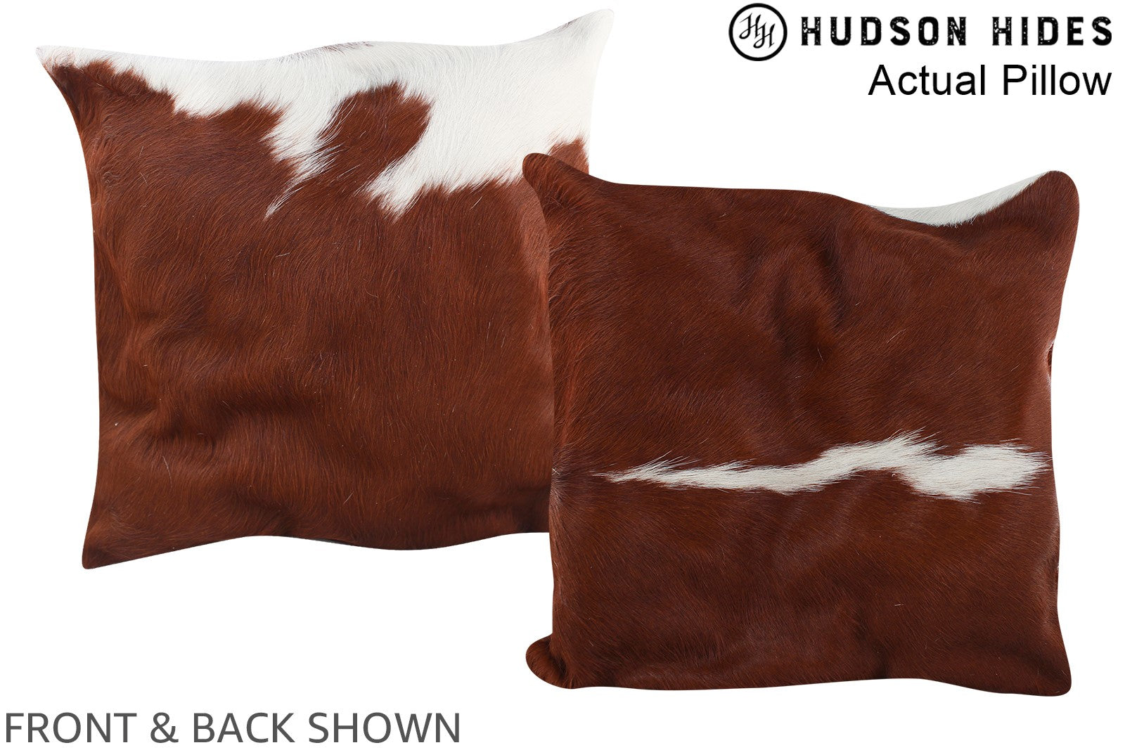 Brown and White Cowhide Pillow #A13369