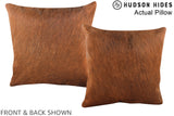 Solid Brown 16"x16" Brazilian Cowhide Pillow #A13373 by Hudson Hides
