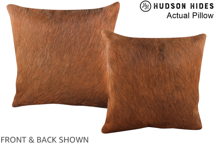 Solid Brown 16"x16" Brazilian Cowhide Pillow #A13373 by Hudson Hides