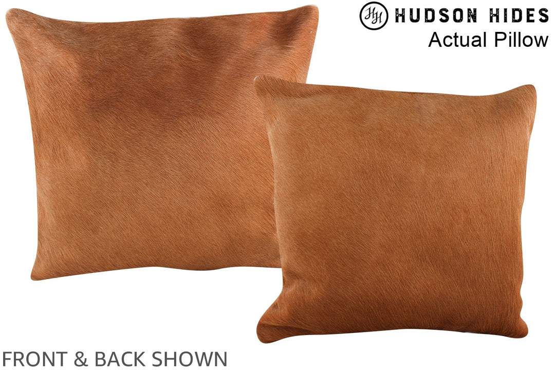 Solid Brown 16"x16" Brazilian Cowhide Pillow #A13382 by Hudson Hides