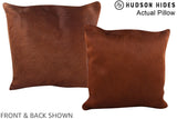 Solid Brown 16"x16" Brazilian Cowhide Pillow #A13384 by Hudson Hides