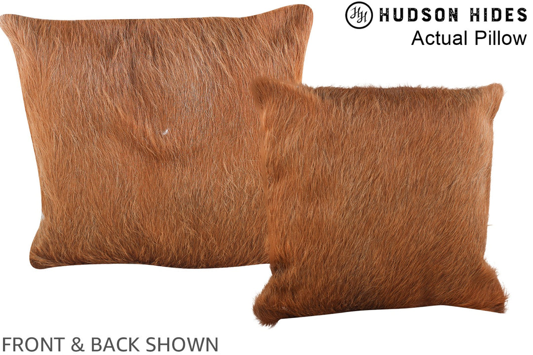 Solid Brown 16"x16" Brazilian Cowhide Pillow #A13391 by Hudson Hides