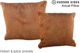 Solid Brown 16"x16" Brazilian Cowhide Pillow #A13391 by Hudson Hides