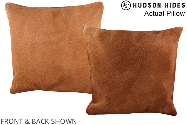 Solid Brown 16"x16" Brazilian Cowhide Pillow #A13393 by Hudson Hides