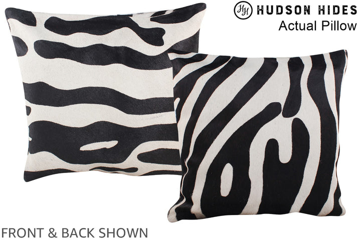 Zebra 16"x16" Brazilian Cowhide Pillow #A13398 by Hudson Hides