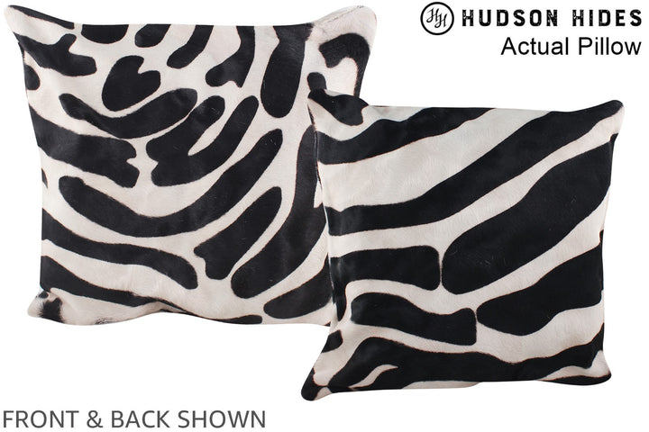 Zebra 16"x16" Brazilian Cowhide Pillow #A13400 by Hudson Hides