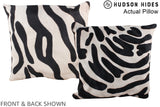 Zebra 16"x16" Brazilian Cowhide Pillow #A13402 by Hudson Hides