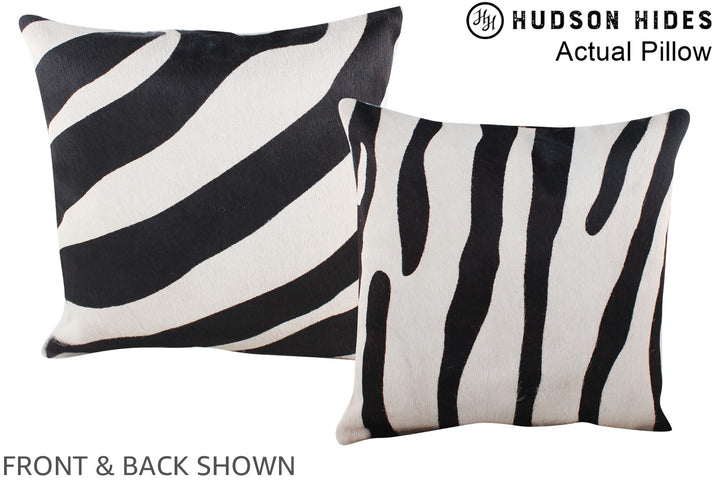 Zebra 16"x16" Brazilian Cowhide Pillow #A13403 by Hudson Hides