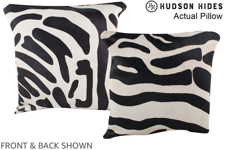 Zebra 16"x16" Brazilian Cowhide Pillow #A13404 by Hudson Hides