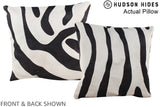 Zebra 16"x16" Brazilian Cowhide Pillow #A13405 by Hudson Hides