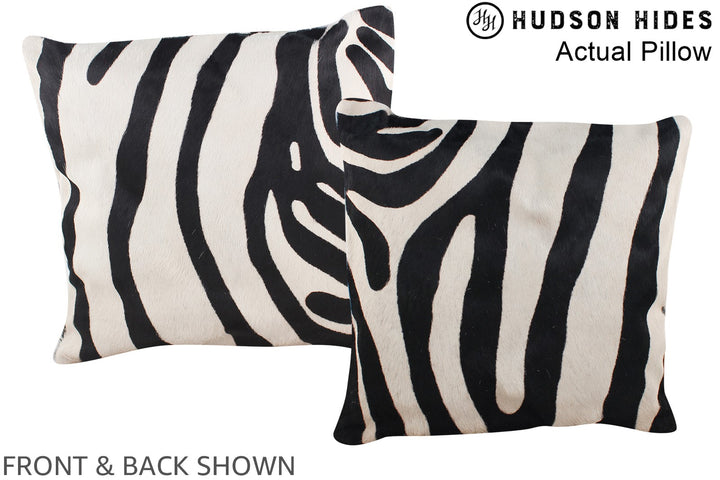 Zebra 16"x16" Brazilian Cowhide Pillow #A13406 by Hudson Hides