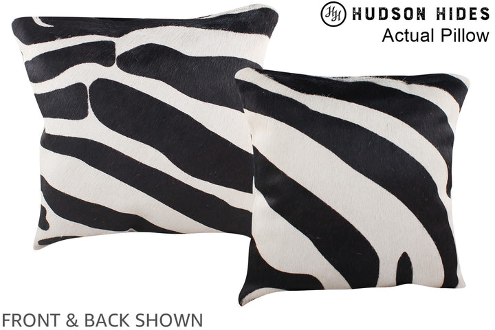 Zebra 16"x16" Brazilian Cowhide Pillow #A13407 by Hudson Hides