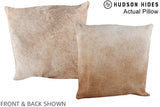 Grey with Beige 16"x16" Brazilian Cowhide Pillow #A13409 by Hudson Hides